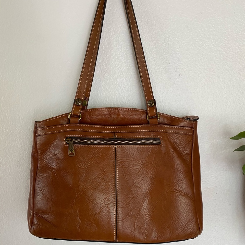 Patricia Nash Brown Italian Leather Shoulder Bag